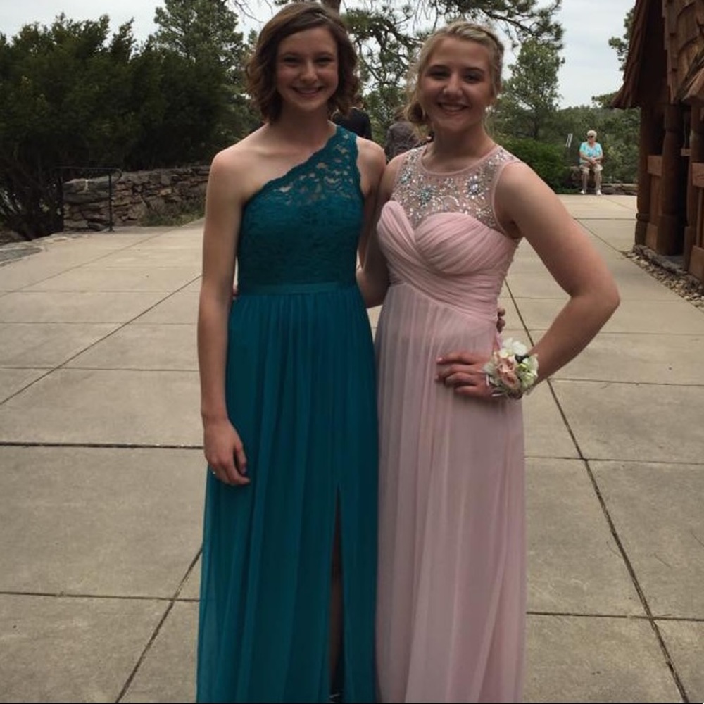 Powdered pink prom dress